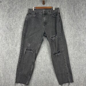 White Fox XXL Distressed Ripped Black Wash Denim Jeans Womenswear